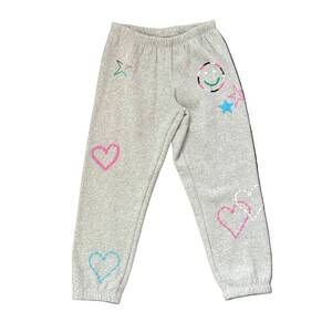 NEW CHASER girl's winter love sweatpants in grey